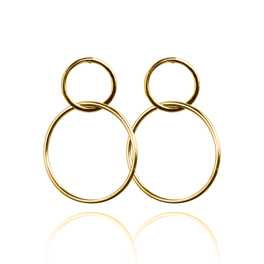 Golden Double Hoops